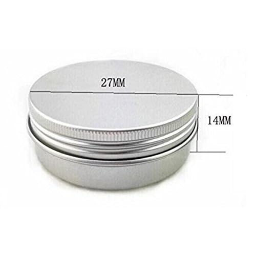 20PCS 5ML 0.17oz Small Ounce Empty Metal Steel Aluminum Jar Tins Cans Slip Slide Bottle Cosmetic Containers Box With Twist Cover For Sample Storage Salves Eye Shadow Make up Lip Balm