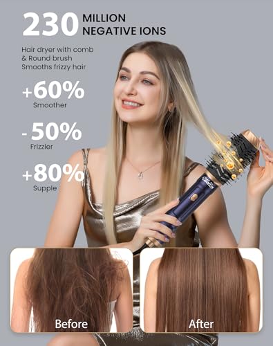 UKLISS 6-in-1 Hair Dryer Brush & Styler for All Hair Types