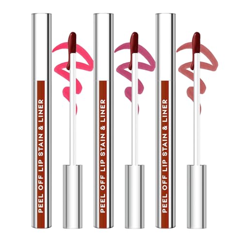 3-Piece Peel Off Lip Stain Set - Long-Lasting Waterproof