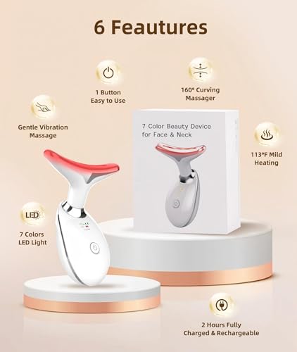 Jobazok 7-Color Light Therapy Face Massager for Lifting & Firming