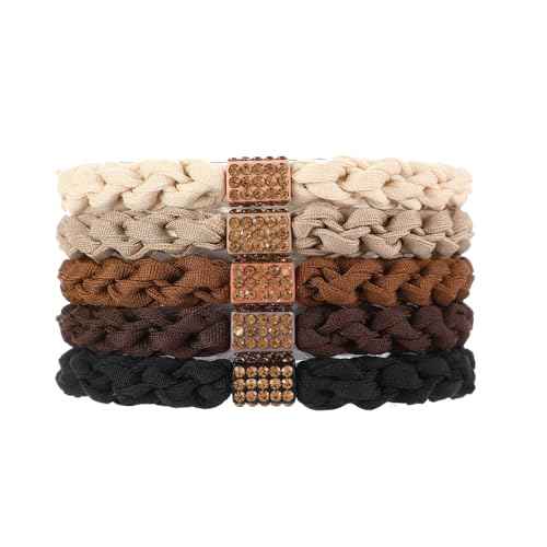 10Pcs Stylish Women Hair Ties, 5 Colors for Hair Bands, 2.36 Inch Diameter Hair Tie for Thick Hair High Ponytail Holders