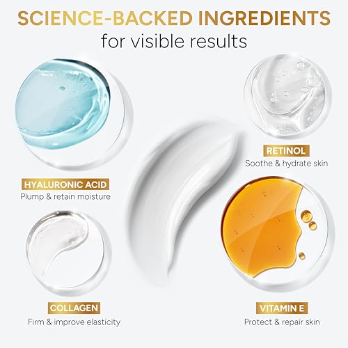 Retinol Cream for Face with Collagen and Hyaluronic Acid - Anti Aging Wrinkle Cream for Women and Men - Day and Night Facial Moisturizer for Tightening and Skin Firming - Crema Hidratante Para la Cara