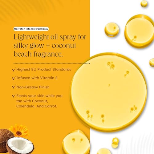 Carroten Tanning Oil Spray 6.7 oz Deep Sunbathing Moisturizing Sun Oil
