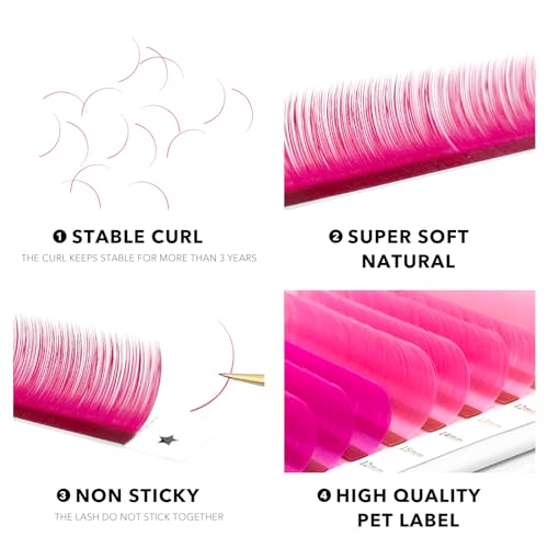 Colored Cashmere Lash Extensions 12-15mm C Curl 0.07