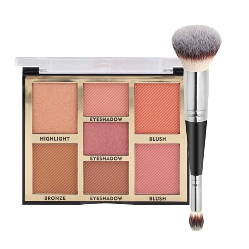 Joyeee 4-in-1 Makeup Palette with Eyeshadow, Blush & Brush