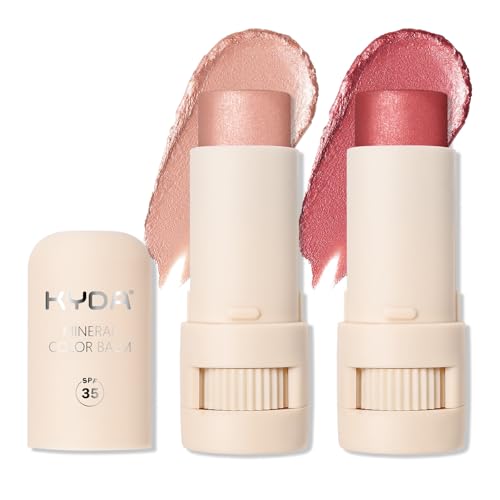 KYDA Mineral Color Balm Stick - SPF 35, Buildable Lip & Cheek Shimmer