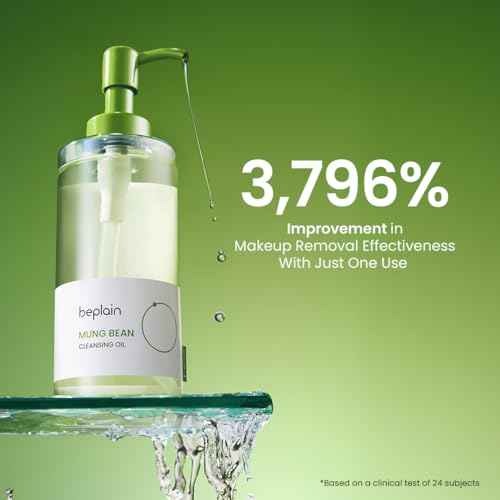 beplain Mung Bean Cleansing Oil(6.76fl.oz/200ml)| Fragrance-Free | Non-Comedogenic Tested| Makeup Blackhead Remover & Deep Pore Cleanser| Suitable for Sensitive Skin| Double Cleansing Korean Skincare