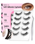 Self Adhesive Eyelashes 14mm - 5 Pairs Waterproof Reusable Glueless Lashes