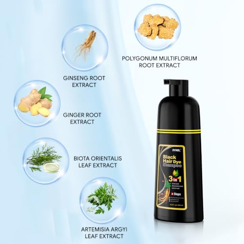 Ivnil Black Hair Dye Shampoo for Gray Coverage