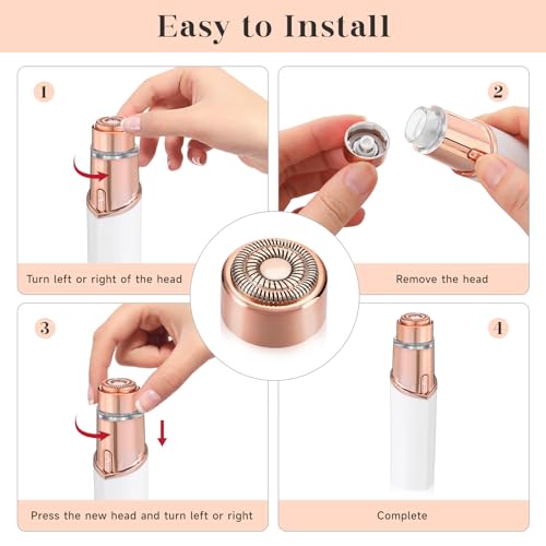BECHY Gen 3 Gold Replacement Heads for Flawless Facial Hair Remover - 4 Pack