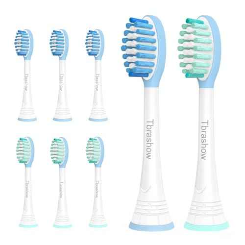 Replacement Toothbrush Heads for Philips Sonicare Toothbrush Heads, Compatible with Philips Click-on Toothbrushes, Sensitive Gum Care, 8 Pack