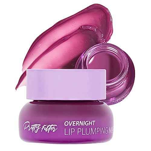 Touch in Sol Pretty Filter Overnight Lip Plumping Mask - Korean Lip Treatment Mask for Dry and Cracked Lips - Lip Volumizing and Intensive Nourishing with Shea Butter - Fig and Vanilla Scent