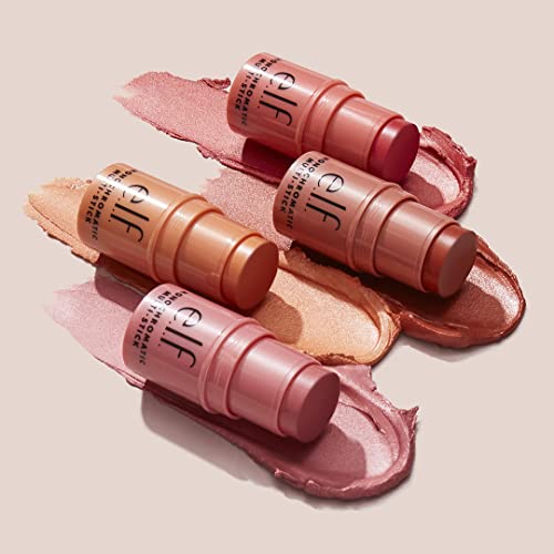e.l.f. Monochromatic Multi Stick, Travel-Sized Luxuriously Creamy & Blendable Color, For Eyes, Lips & Cheeks, Dazzling Peony, 0.17 Oz