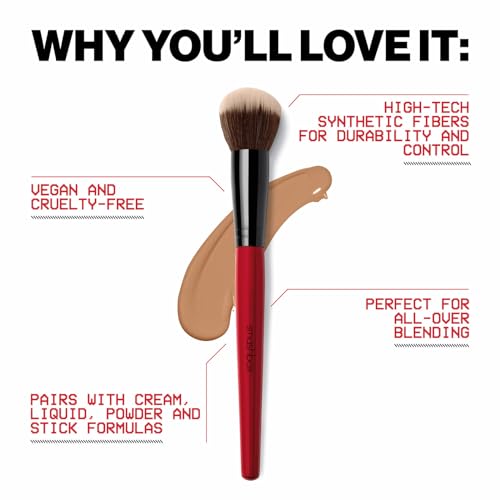 Smashbox Blurring Foundation Brush | Dome Shaped Face Makeup Brush for Natural-Finish | Blends Liquid, Cream or Powder Formulas