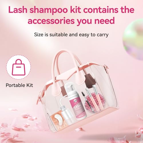 Lash Shampoo Kit 60ml with Brush – Eyelash Cleanser