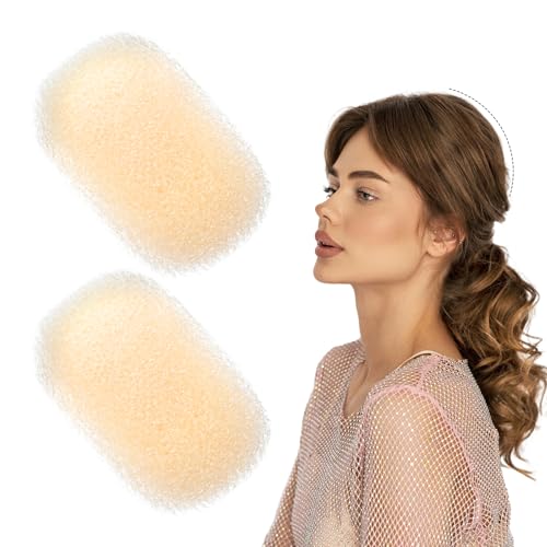 2Pc Beige Hair Bump Sponges for Volume & Updos