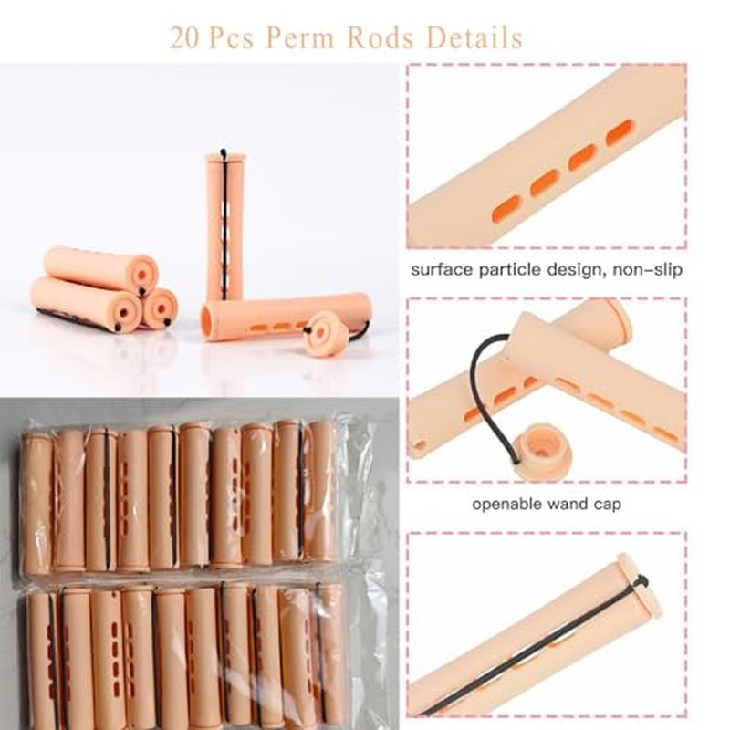 40Pcs Perm Rods Set for Natural Hair - Plastic Wave Rollers