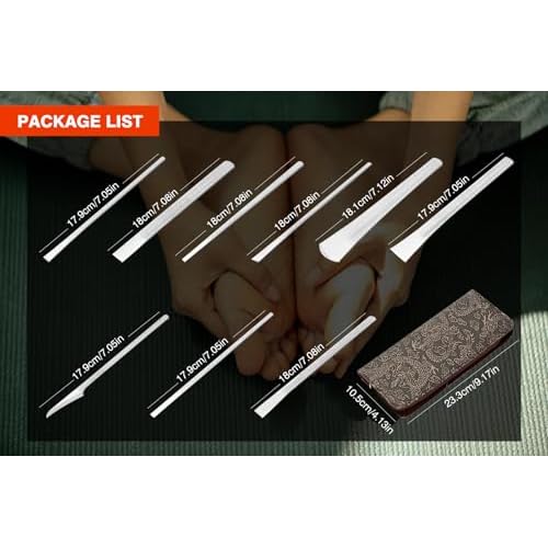 Pedicure Knife Kit 9Pcs, Nail Knives Tools, Foot Care Supplies with Storage Bag