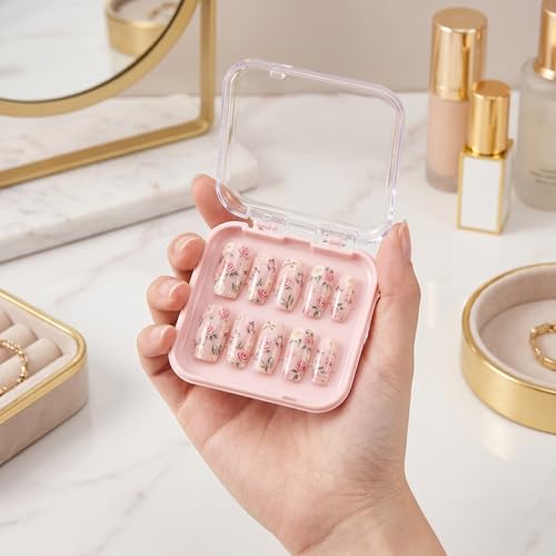 Jucoan 32 Pack Press On Nail Storage Boxes with 120 Adhesive Tapes