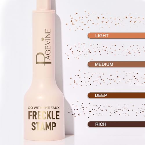 Freckle Stamp - Freckle Pen, Waterproof, Long-Lasting Fake Freckles Quick Dry 5-Point Faux Freckle Stamp Cushion Stain Marker Pencil Tool for Natural and Lifelike Sunkissed Face Freckle Makeup (Light)