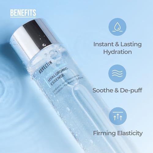 ROVECTIN 2-Step Hydrating & Calming Set ? Aqua Hyaluronic Essence & Calming Lotus Cream with Niacinamide, Deep Moisturizing, Plumping, and Soothing Daily Routine, Vegan Korean Skincare Set