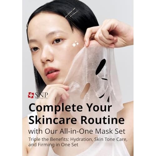 SNP Supercharged Sheet Mask Set | Variety Sheet of 4-Collagen, 4-Aloe, 4-Rose Face Mask Sheet | Facial Mask for Hydrating and Moisturizing | Korean Skincare Gift Set | 12 Sheets
