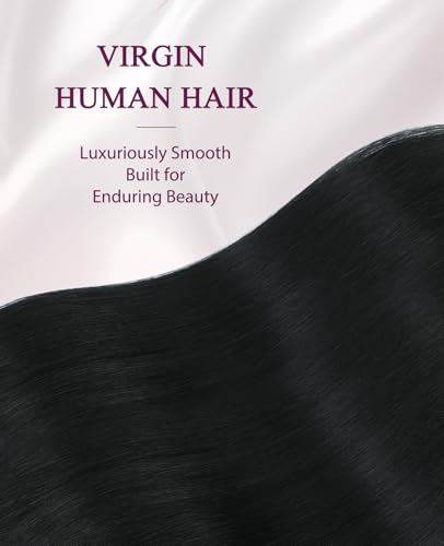 Pinkpearl 14-Inch Jet Black Invisible Tape In Hair Extensions - 20pcs Remy Human Hair