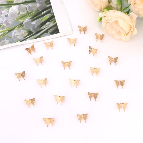 Gold Butterfly Hair Clips for Women & Girls - 20 Pcs Mini Metal Braid Accessories