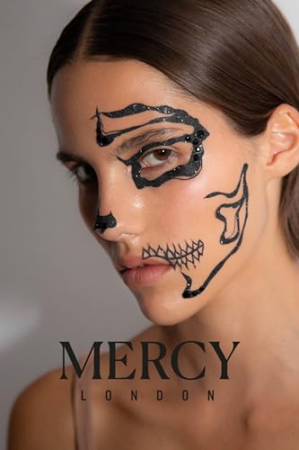 Skull Face Gems Sticker by Mercy London | Reusable Halloween Costume Accessories