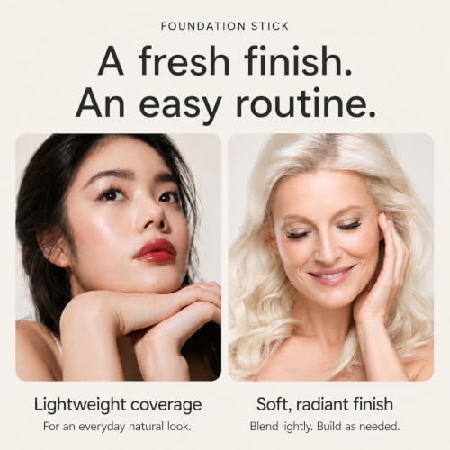 Aurovida 2-in-1 Color Changing Foundation Stick with Brush - Light Natural