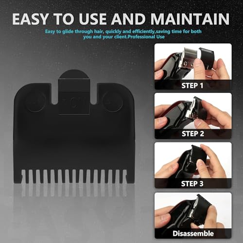 Replacement for Wahl Professional #1/2 Guide Comb Attachment No.1 1/16" (1.5mm) (biack,2 pack)