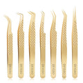Eyelash Tweezers for Lash Extensions (Set of 7), Professional Lash Extension Tweezers Kit, Lash Tweezers for Mega Volume, Isolation & Classic False Lashes, Lash Artist Supplies
