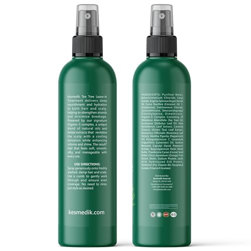 KESMEDIK Tea Tree Oil Leave-In Conditioner & Detangler Spray