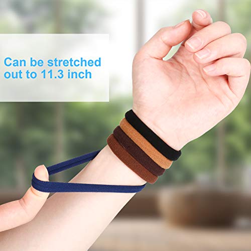 BAOLI Blue Seamless Hair Ties - Large Ponytail Holders, 100 Pack