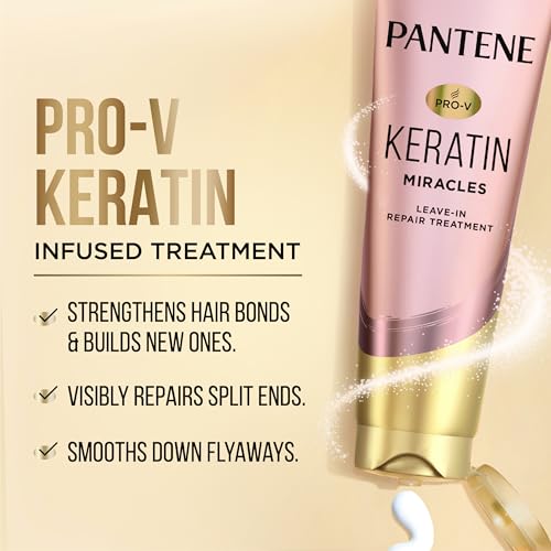 Pantene Keratin Leave-In Conditioner with Argan Oil for Damaged Hair 8.4oz