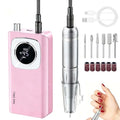 Professional Electric Nail Drill 45000RPM, Portable Rechargeable Electric Nail File with LCD Display, 6 Drill Bits and Sanding Bands, Low Noise Nail Drill Kit for Acrylic Gel Nails,Salon & Home Use