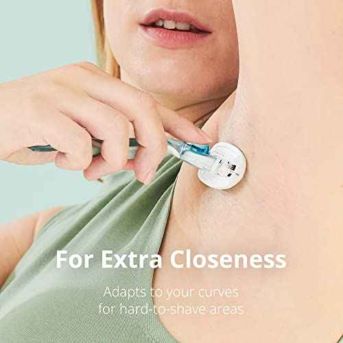 DORCO eve Pack of 6 Razors for Women for Extra Close Shaving, (No Handle, 8 Pcs Razor Blade Refills), Double 3 Curved Blades with Bend-in-the-middle Razor Head, Razors for Shaving
