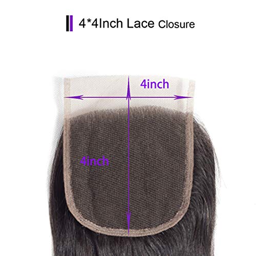 4x4 Lace Closure Deep Wave Closure Human Hair Closure Curly Curly Lace Closure 100% Unprocessed Human Hair Free Part Closure Human Hair Natural Black Color