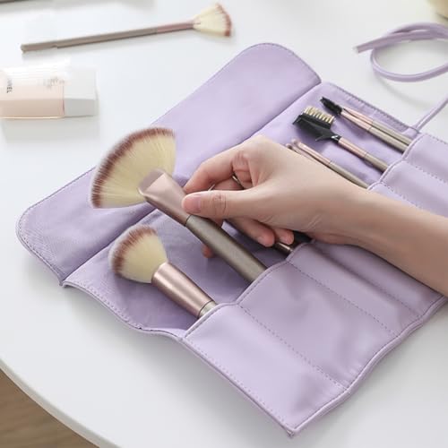 VanFn Travel Makeup Brush Holder, Portable Makeup Brush Organizer Bag, Roll Up Bag Ideal for Eyebrow Eyeshadow Brushes P.Travel Series