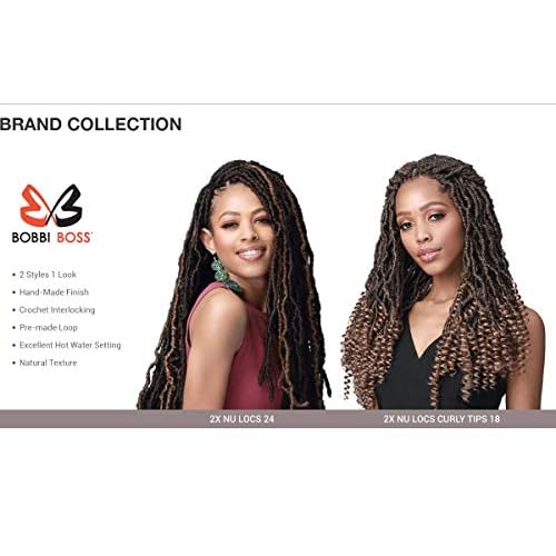 (6-PACK) Bobbi Boss Synthetic Hair Crochet Braids African Roots Braid Collection Nu Locs 24" (1B)