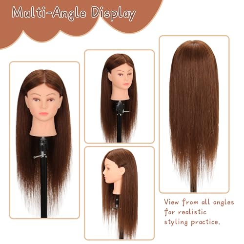 Cosmetology Mannequin Head 22-24" Real Human Hair Training