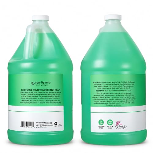 Ginger Lily Farms Aloe Vera Hand Soap Gallon (128 oz) – All-Purpose, Cruelty-Free