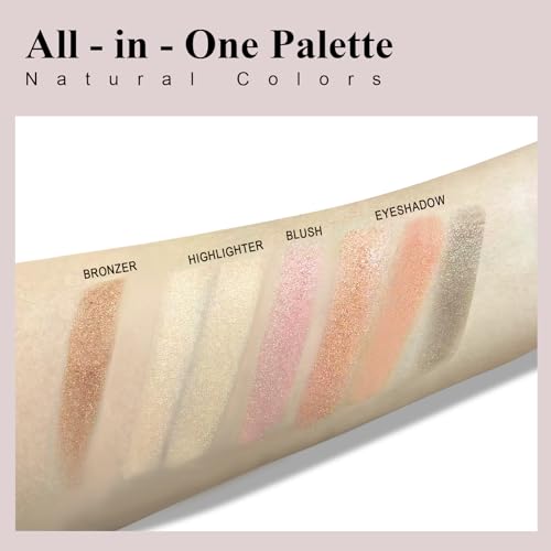 Baked Makeup Palette with Bronzer, Highlighter & Blush