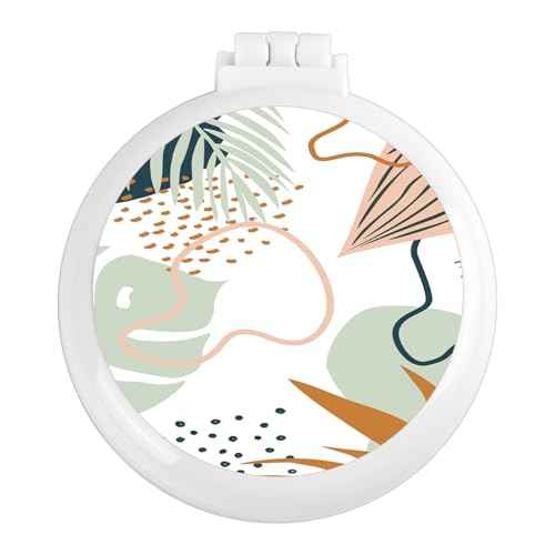 Mini Hairbrush, Collapsible Pocket Hairbrush with Mirror, Portable Hairbrush, Women Travel Small Hairbrush.Autumn Leaves