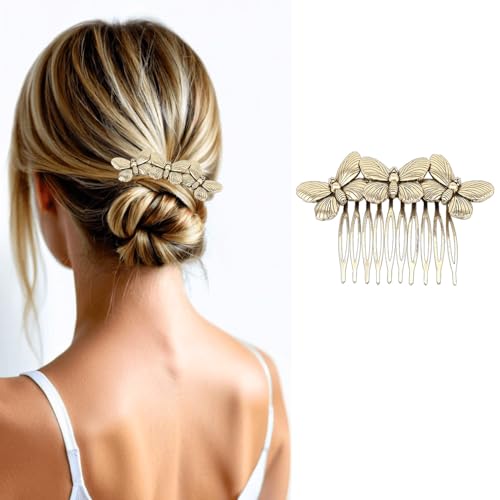 Vintage Hair Combs Set of 6 - Decorative Rhinestone & Pearl