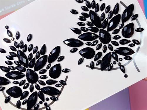 Topz Black Rhinestone Body Gems Sticker Temporary Tattoo