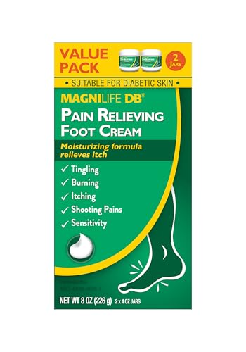 MagniLife DB Pain Relieving Foot Cream for Diabetic Skin - 4 oz (2 Pack)