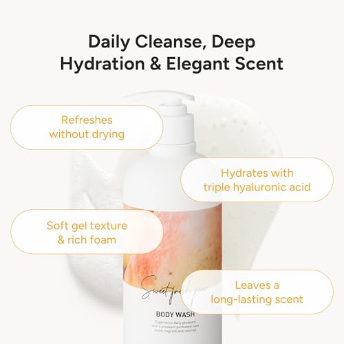 Korean Body Wash with Hyaluronic Acid & Aloe ? Hydrating Moisturizing Cleanser for All Skin ? Infused with Natural Extracts ? Paraben & Silicone-Free ? Sweet Fresh Pear, 500ml / 16.9 fl oz