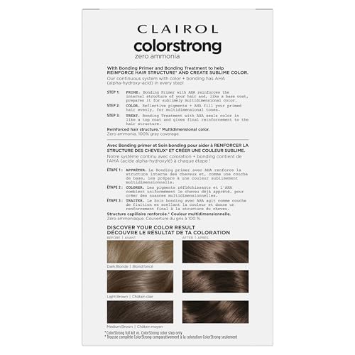 Clairol ColorStrong Permanent Hair Dye 6.1 Light Ash Brown Ammonia-Free 6.6 Oz