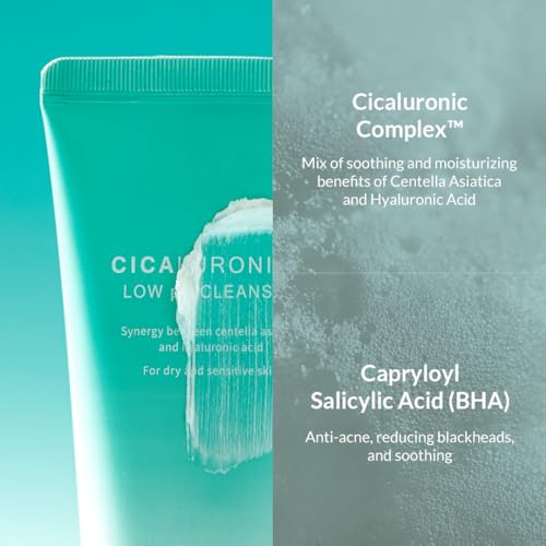 MIZON Cicaluronic Low pH Cleanser with Centella Asiatica Hyaluronic Acid BHA Sebum Care Blemish Care Dead Skin Cell Removal Korean Skincare (120ml/4.05fl oz)